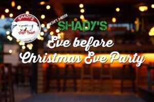 Ho! Ho! Ho!  Come get Jolly, we'll supply the Holly and Then Some!  It's Christmas at Shady's !with Live Entertainment Featuring the Grant Reiff Trio.  Saturday December 23, 2017, Entertainment from 8 - 11 pm, - This is NOT like your Office Christmas Party, so DON'T MISS!!!  Shady's Tap Room in Downtown Brooklyn on The Square, Park your Reindeer Outside ;-)